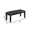 Dining Bench with Faux Leather Upholstery and Chamfered Feet Black By Casagear Home BM232883