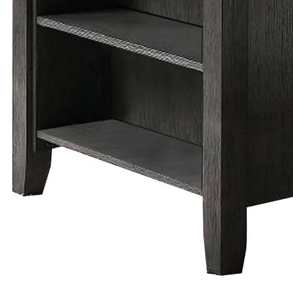 Wooden Counter Height Table with Three Storage Shelves Gray By Casagear Home BM232889