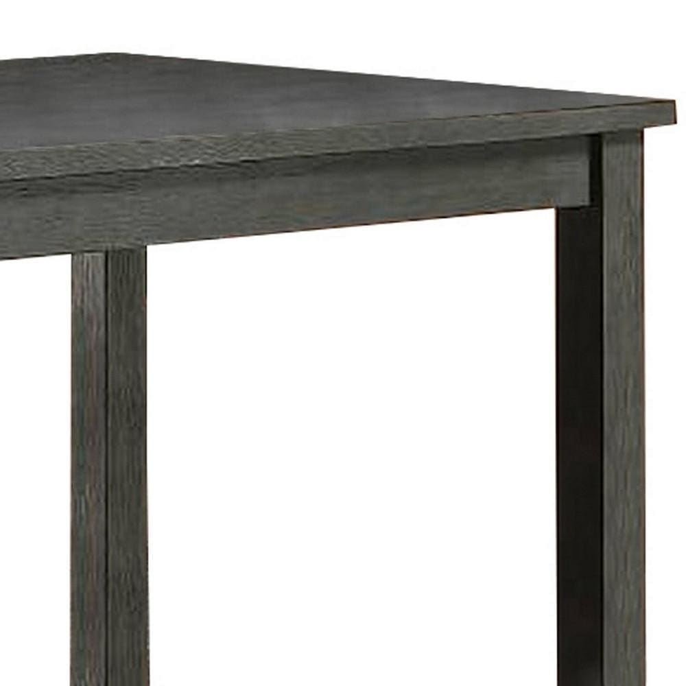 Wooden Counter Height Table with Three Storage Shelves Gray By Casagear Home BM232889