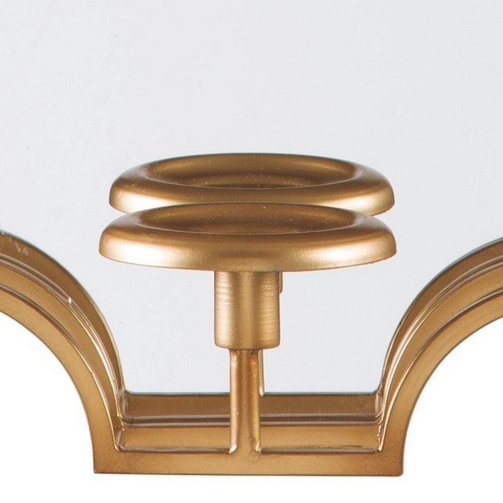 Metal Frame Wall Sconce with Cut Corner Design Gold By Casagear Home BM232922