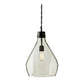 Teardrop Glass Pendant Lighting with Metal Chain, Clear and Black By Casagear Home