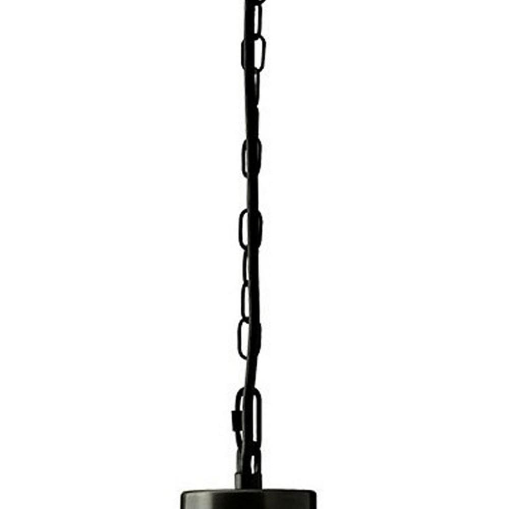 Teardrop Glass Pendant Lighting with Metal Chain Clear and Black By Casagear Home BM232932