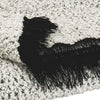 Polyester Chenille Blend Throw with Fringe Details Black and White By Casagear Home BM232948