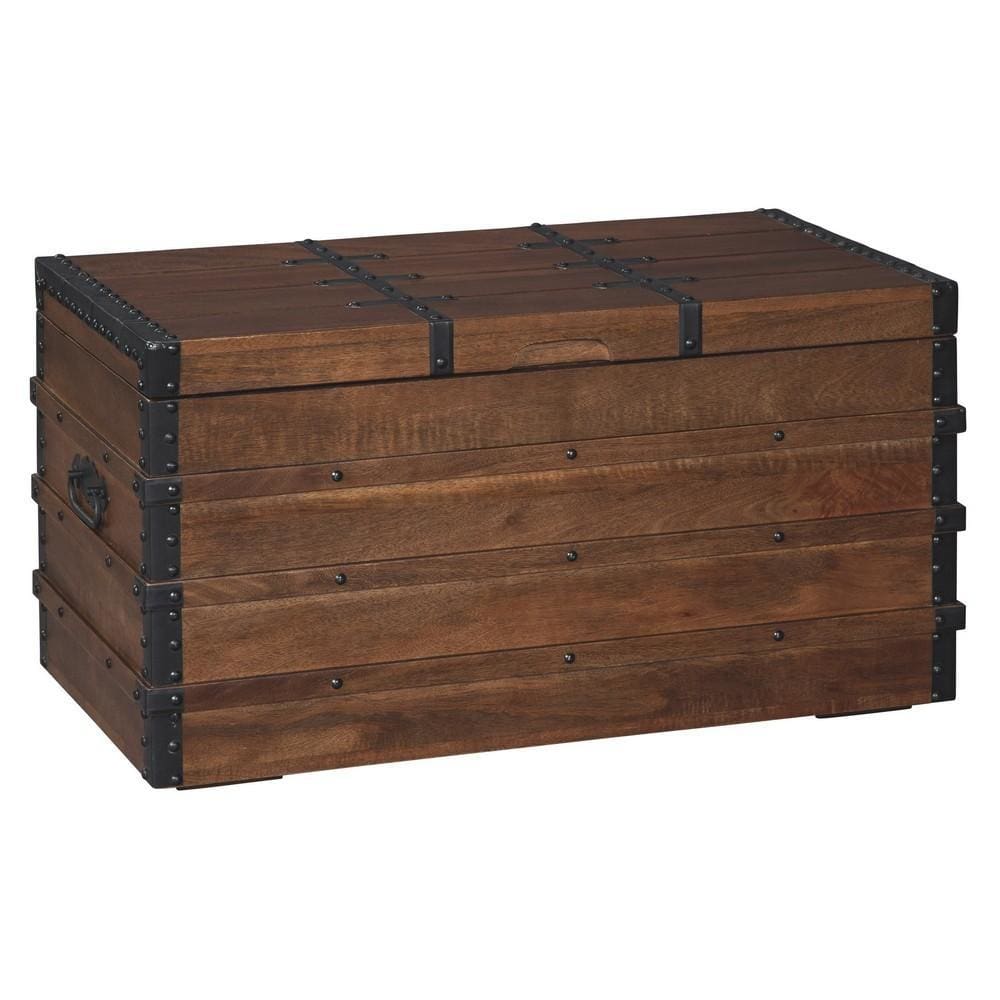 Storage Trunk | Vintage Style | Nailhead Trim | Brown