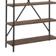Tubular Framed Bookcase with 5 open Shelves Brown and Black By Casagear Home BM232963