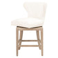 26.5 Inches Fabric Padded Swivel Counter Stool White By Casagear Home BM233010