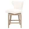 26.5 Inches Fabric Padded Swivel Counter Stool White By Casagear Home BM233010