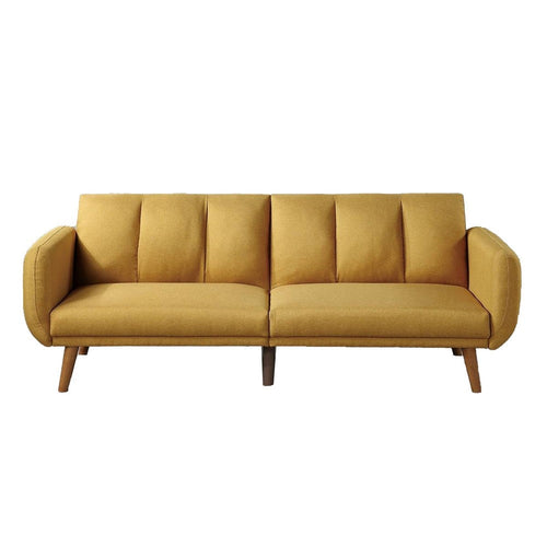 Adjustable Sofa | Upholstered | Track Armrests | Angled Legs | Yellow