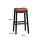 29 Inch Wooden Bar Stool with Upholstered Cushion Seat Set of 2 Gray and Red By Casagear Home BM233108