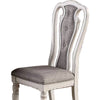 Dining Chair with Button Tufted Backrest Padded Seat Set of 2 White and Gray By Casagear Home BM233110