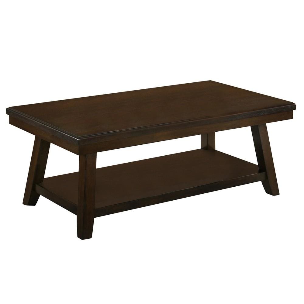 Wooden Coffee Table with One Open Shelf, Brown By Casagear Home