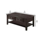 Wooden Coffee Table with 2 Spacious Drawers Black By Casagear Home BM233173