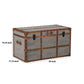 33.5 Inches Wooden Storage Trunk with Bolt Trim Gray By Casagear Home BM233198