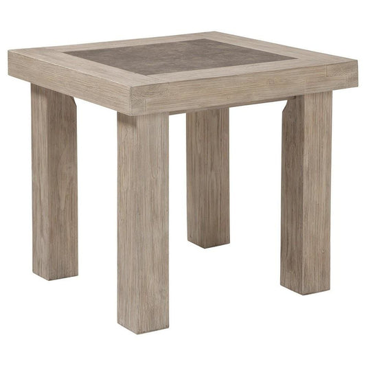 24 Inches Wooden End Table with Grains, Brown By Casagear Home