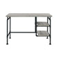 47 Inch Wooden and Metal Writing Desk Black and Gray By Casagear Home BM233212