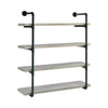Wall Shelf | 4 Tier | Metal & Wood | 46" | Black & Gray
