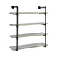 Wall Shelf | 4 Tier | Metal & Wood | 46" | Black & Gray