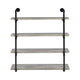 46 Inch 4 Tier Metal and Wooden Wall Shelf Black and Gray By Casagear Home BM233215