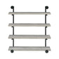 46 Inch 4 Tier Metal and Wooden Wall Shelf Black and Gray By Casagear Home BM233215