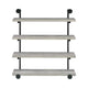 46 Inch 4 Tier Metal and Wooden Wall Shelf Black and Gray By Casagear Home BM233215