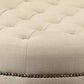Round Shaped Fabric Ottoman with Nailhead Trim Gray By Casagear Home BM233231