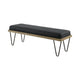 Bench | Faux Leather Padded | Hairpin Legs | Gray