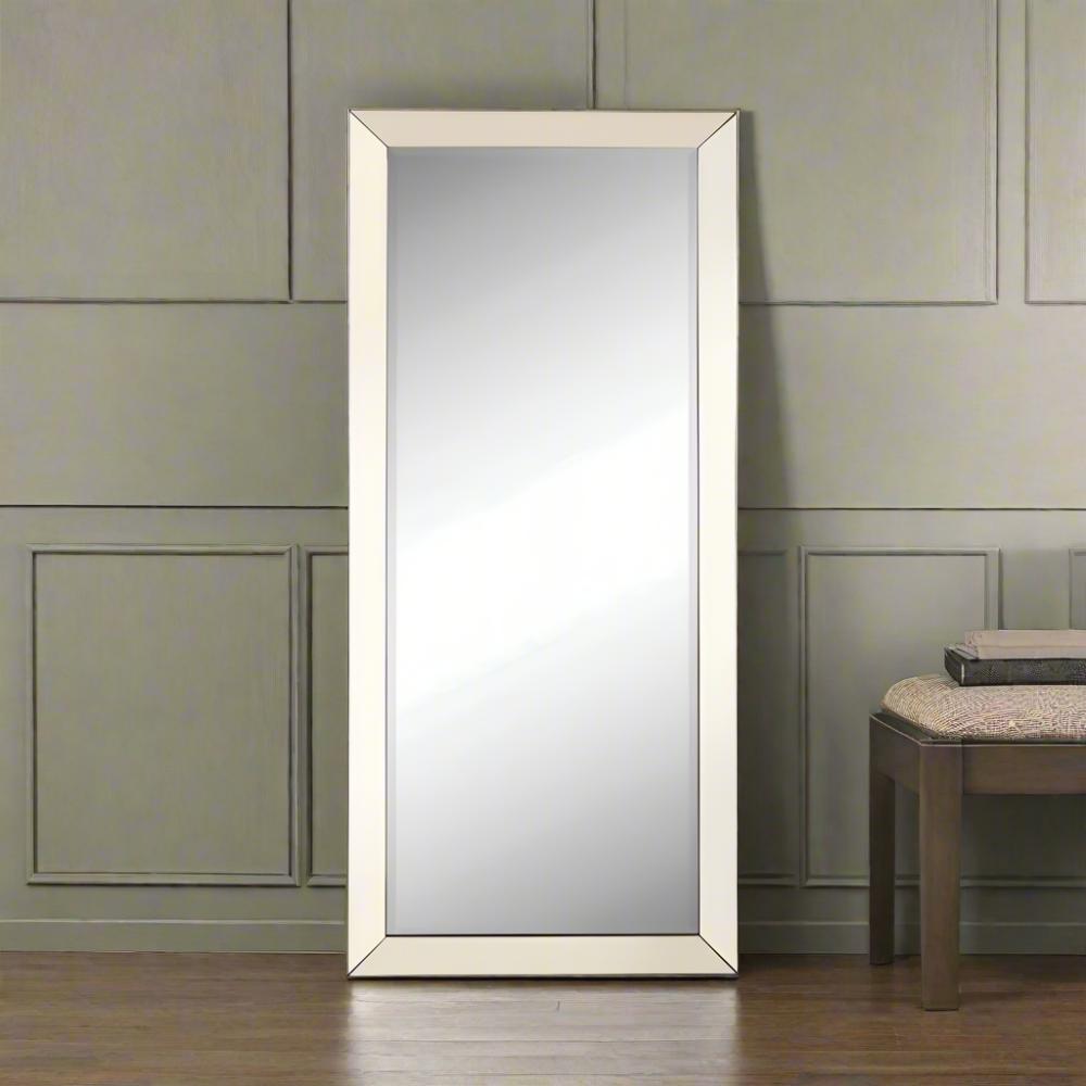 Floor Mirror | Rectangular | Beveled Edge | Silver