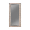 Rectangular Beveled Accent Floor Mirror with Glitter Mosaic Pattern, Silver By Casagear Home
