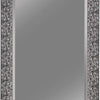 Rectangular Beveled Accent Floor Mirror with Glitter Mosaic Pattern Gray By Casagear Home BM233238