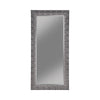 Rectangular Beveled Accent Floor Mirror with Glitter Mosaic Pattern, Gray By Casagear Home