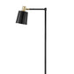 Tubular Metal Floor Lamp with Horn Style Shade Black By Casagear Home BM233239