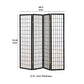4 Panel Foldable Wooden Frame Room Divider with Grid Design Black By Casagear Home BM233241