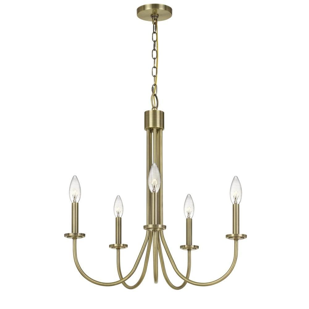 Chandelier | Metal | 5 Candelabra Holders | Gold