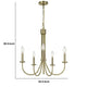 Metal Chandelier with 5 Candelabra Holders Gold By Casagear Home BM233250