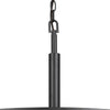Grid Design Metal Chandelier with Round Wooden Accent Black By Casagear Home BM233265