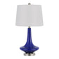 Pot Bellied Shape Glass Table Lamp, Set of 2, Blue By Casagear Home