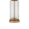 Dual Tone Glass Table Lamp with Honeycomb Design Set of 2 Clear By Casagear Home BM233307