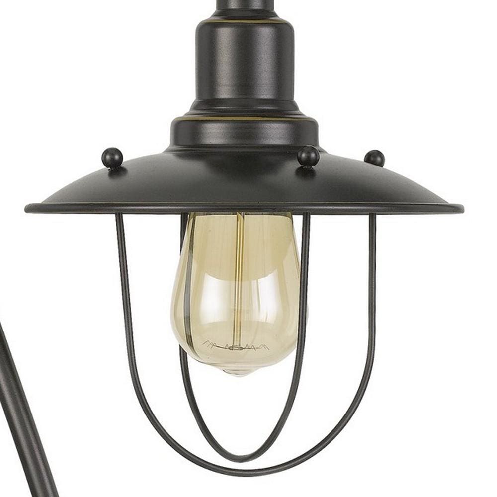 Metal Downbridge Design Table Lamp with Cage Shade Dark Bronze By Casagear Home BM233319