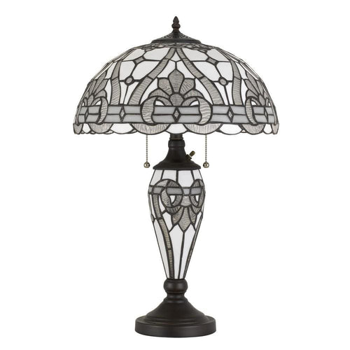 Table Lamp | Glass | Umbrella Shade | Pull Chain Switch | Gray