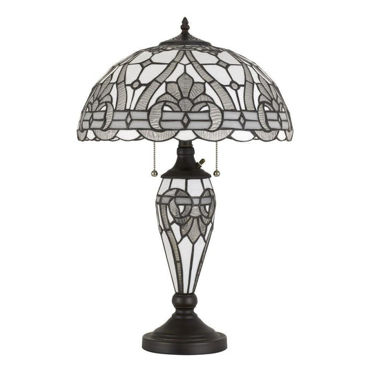Table Lamp | Glass | Umbrella Shade | Pull Chain Switch | Gray