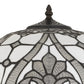 Glass Table Lamp with Umbrella Shade and Pull Chain Switch Gray By Casagear Home BM233321