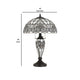 Glass Table Lamp with Umbrella Shade and Pull Chain Switch Gray By Casagear Home BM233321