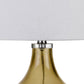 150 Watt Stout Glass Base Table Lamp with Hardback Shade White By Casagear Home BM233337
