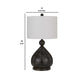 150 Watt Pierced Metal Frame Table Lamp White and Bronze By Casagear Home BM233339