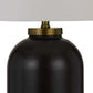 150 Watt Metal and Glass Base Table Lamp Brass and Black By Casagear Home BM233343