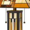 127 Watt Tiffany Shade Table Lamp with Metal Base Multicolor By Casagear Home BM233346