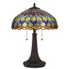Table Lamp | Tiffany Shade | Engraved Base | 120 Watt | Multicolor