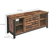 50 Inches TV Stand with Louvered Sliding Doors Brown and Black By Casagear Home BM233375