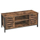 TV Stand | Wood | 2 Louvered Doors | 50" | Brown & Black
