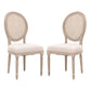 19 Inches Cane Back Padded Dining Chair, Set of 2, Beige By Casagear Home